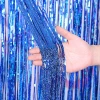 The thickened wedding, festival, party and birthday decoration background wall with colorful stripes and tassel door curtains Specification image